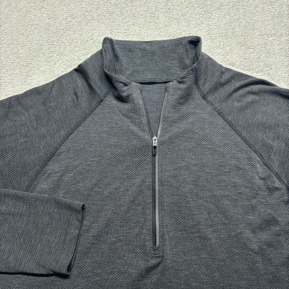 Lululemon Running Shirt Metal Vent Tech Midweight Half Zip Pullover Mens L Gray‎